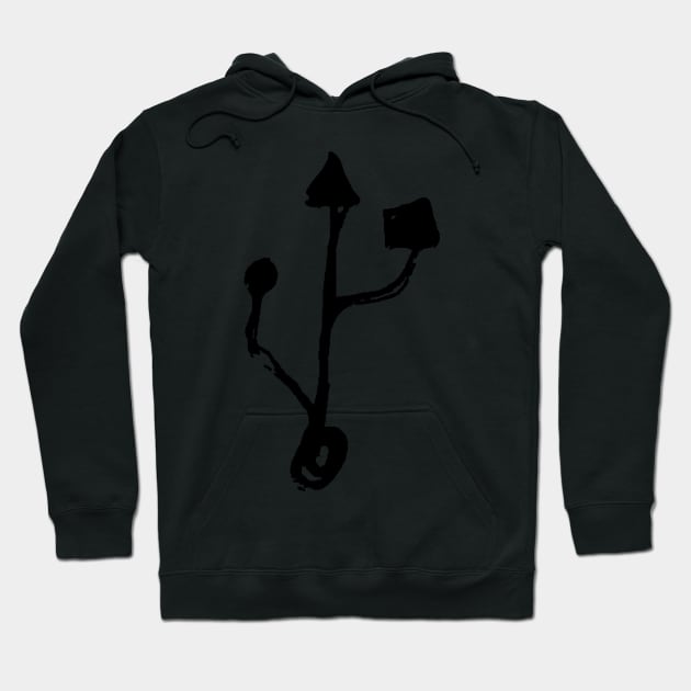 Dark and Gritty USB symbol Hoodie by MacSquiddles